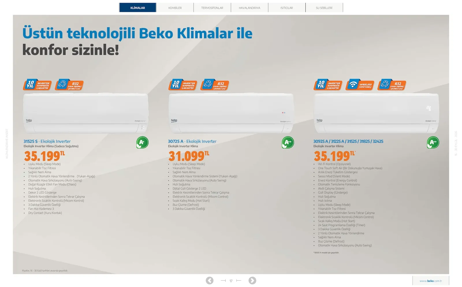 Beko broşürü sayfa 17