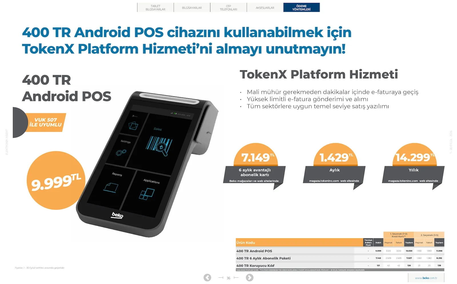 Beko broşürü sayfa 36