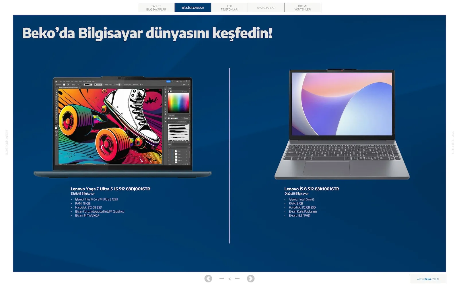 Beko broşürü sayfa 16
