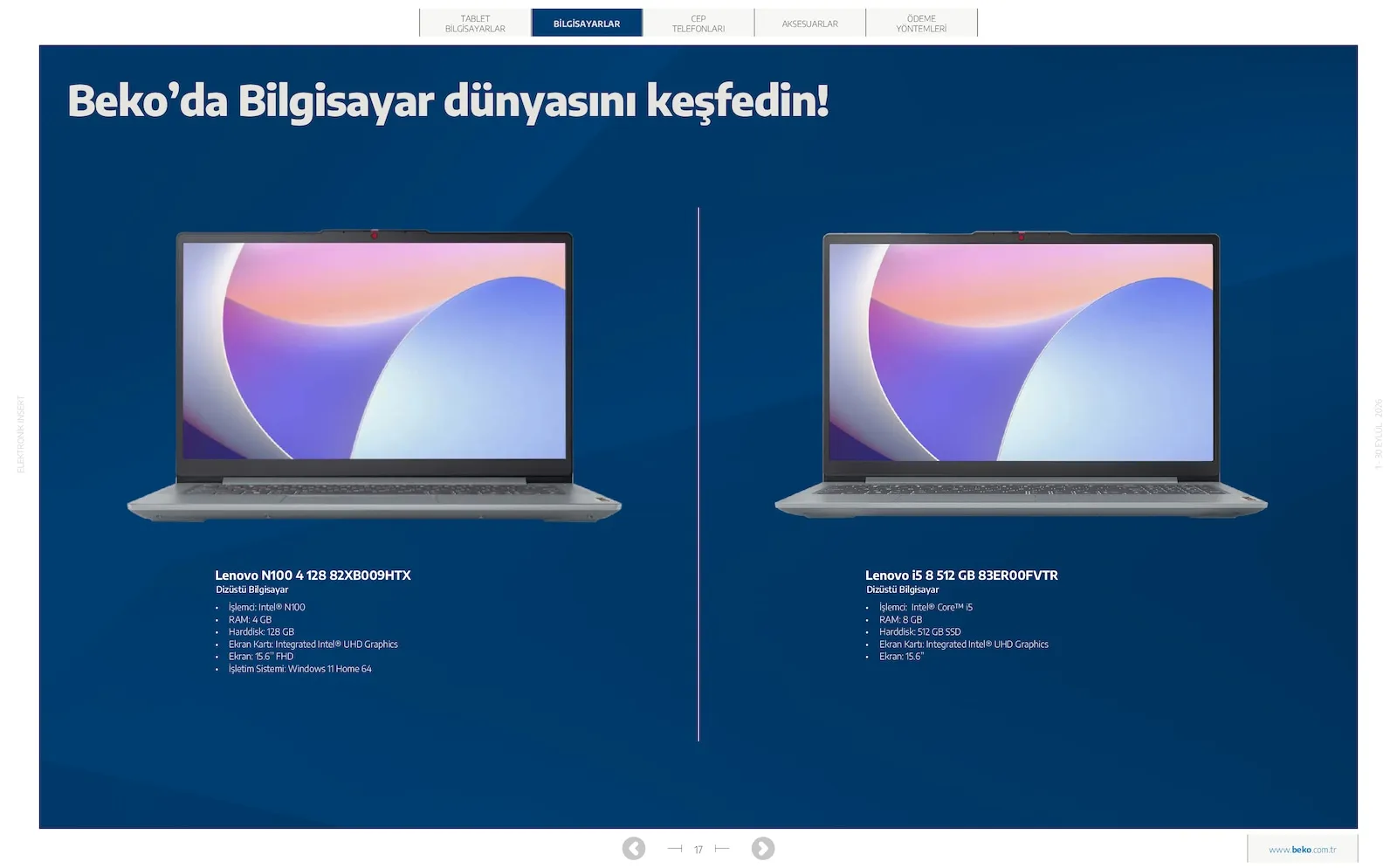 Beko broşürü sayfa 17