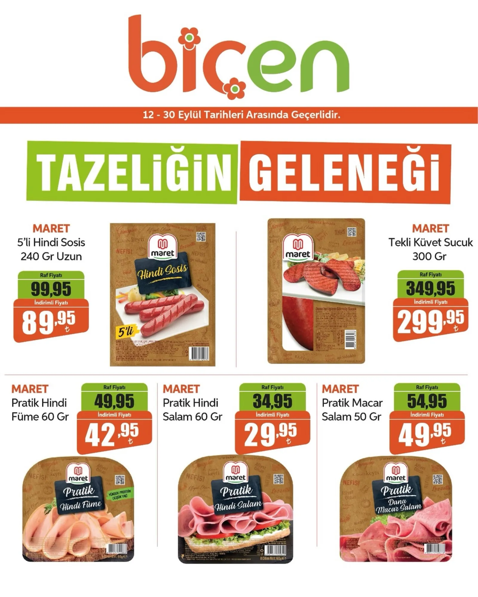 Biçen Market broşürü sayfa 1