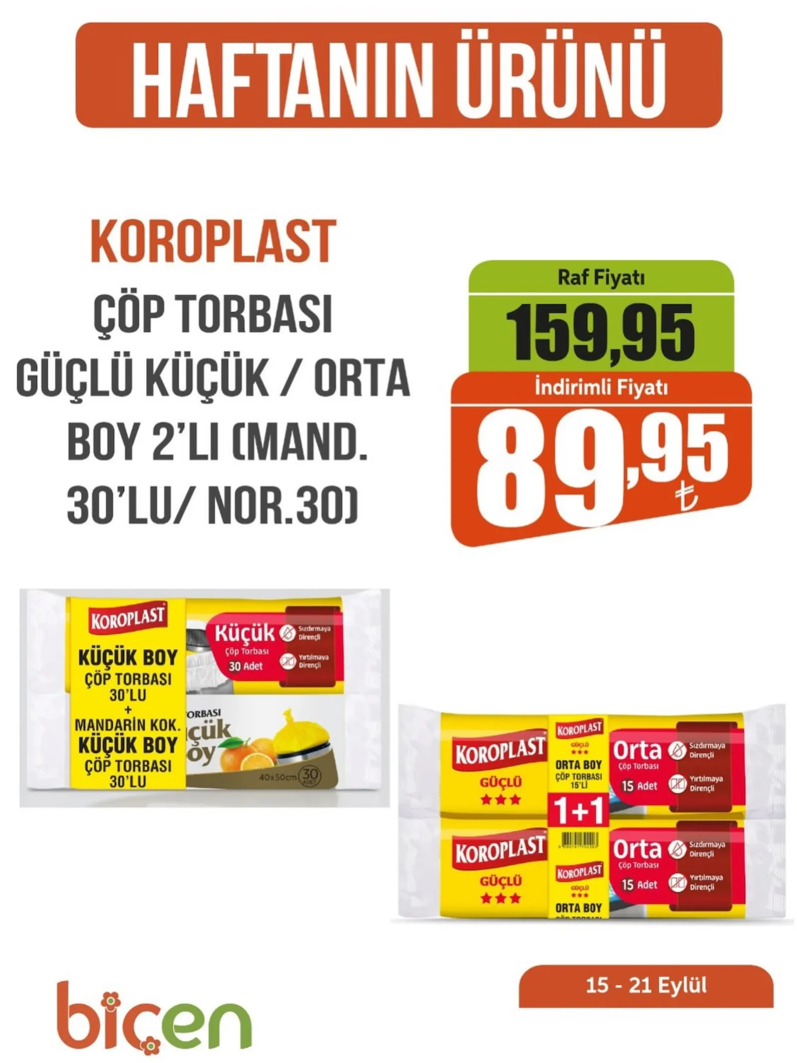 Biçen Market broşürü sayfa 1