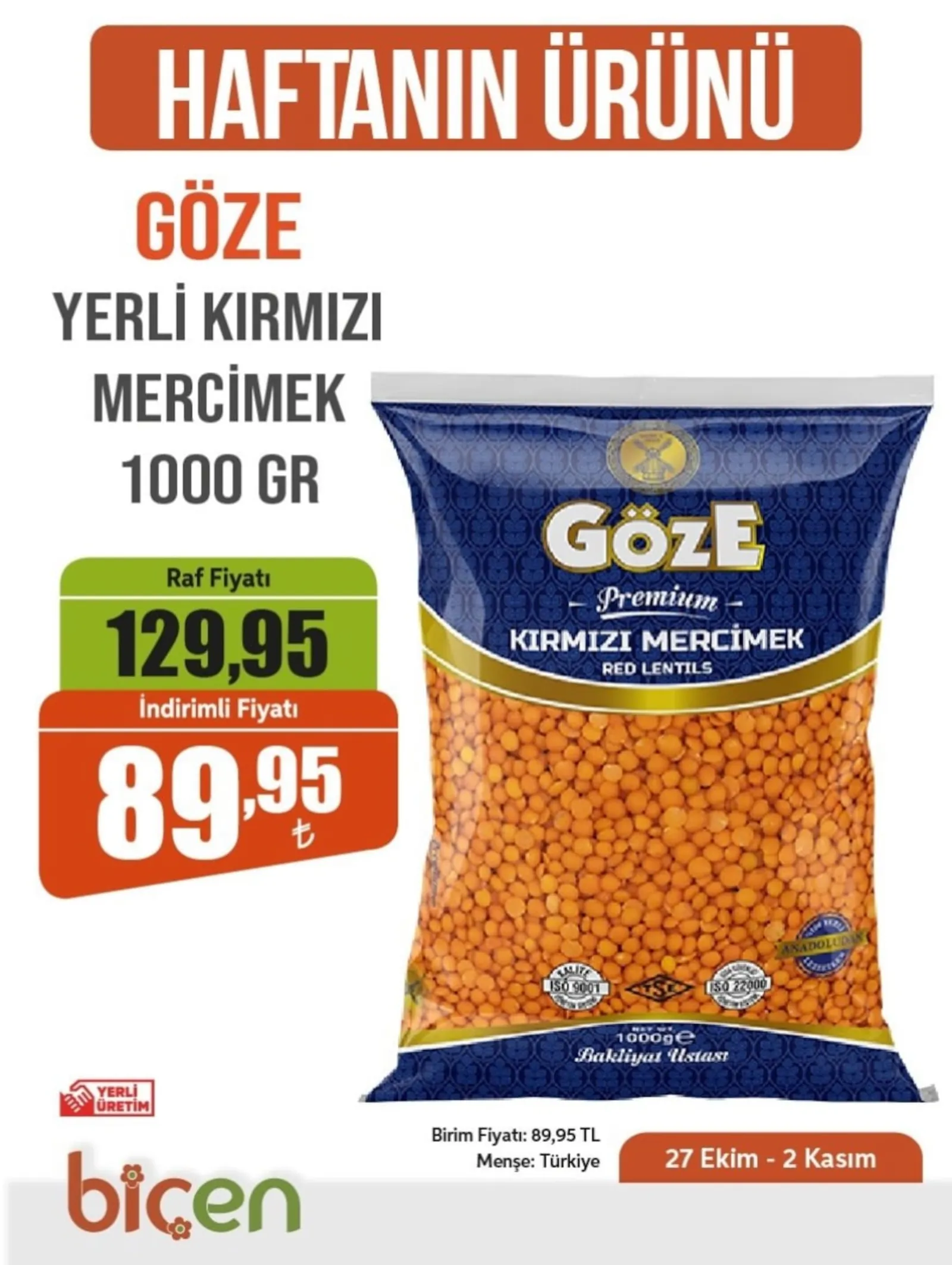 Biçen Market broşürü sayfa 1