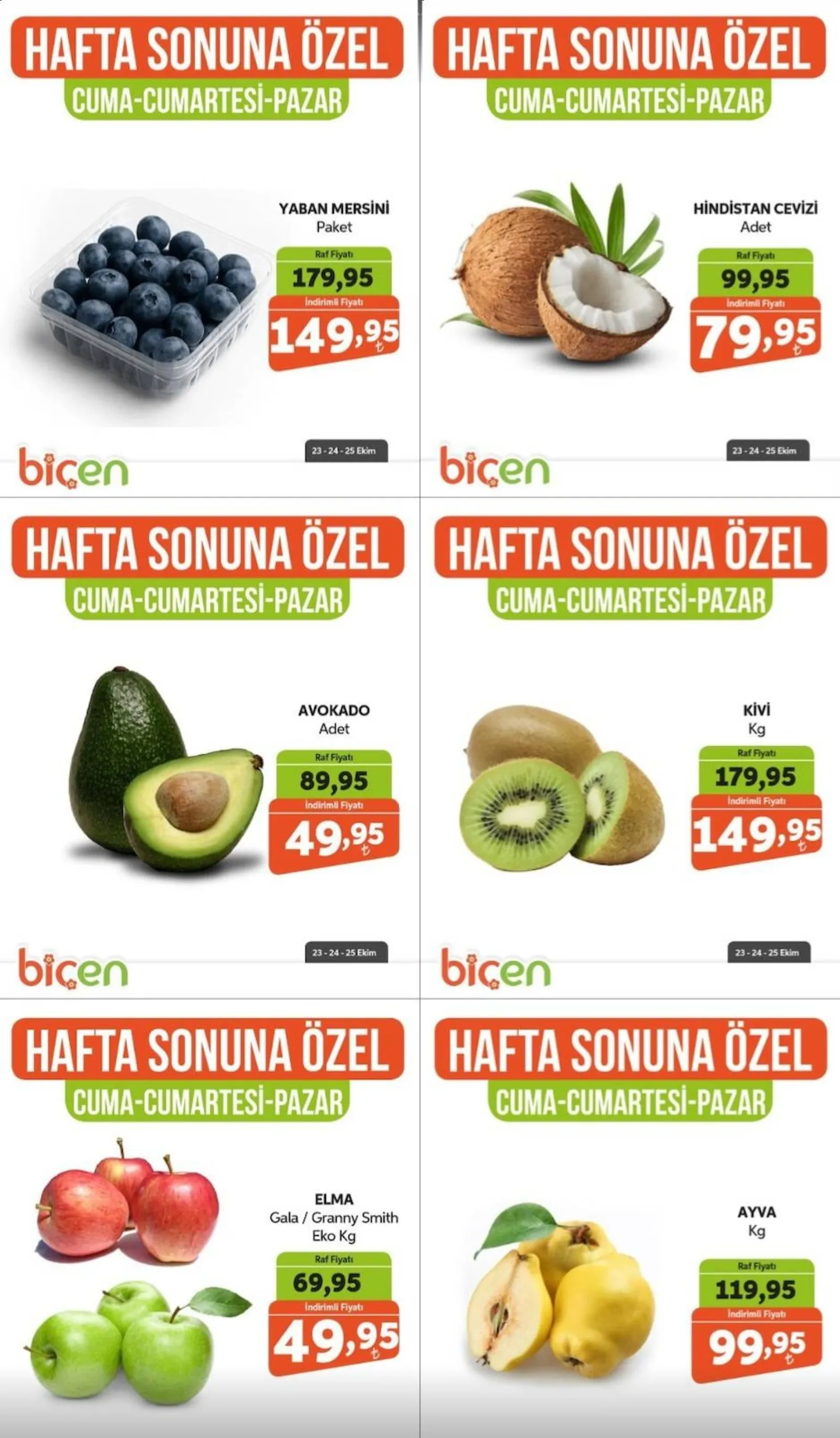 Biçen Market broşürü sayfa 1