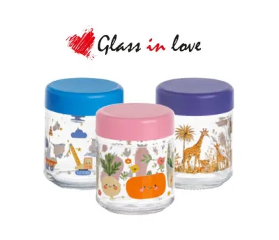 DESENLİ CAM MAMA/SAKLAMA KAVANOZU ~210 ml