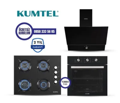 SİYAH TURBO CAM ANKASTRE SET