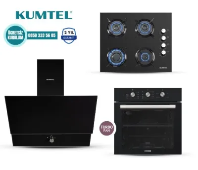 SİYAH TURBO CAM ANKASTRE SET