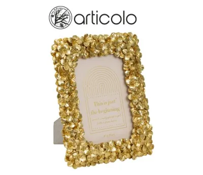 Gold Çiçekli Fotoğraf Çerçevesi