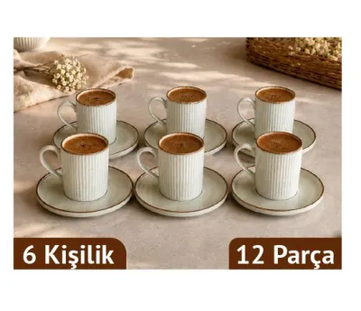 RENKLİ PORSELEN KAHVE FİNCAN TAKIMI ~ 100 cc
