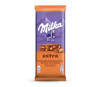 Tuzlu Karamel  ve Bademli Sütlü Çikolata