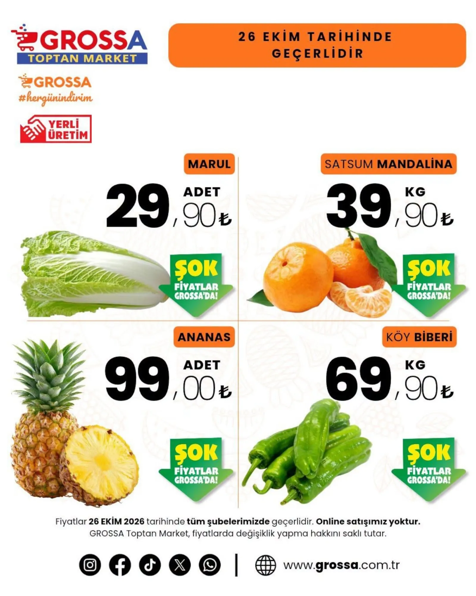 Grossa Toptan Market broşürü sayfa 1