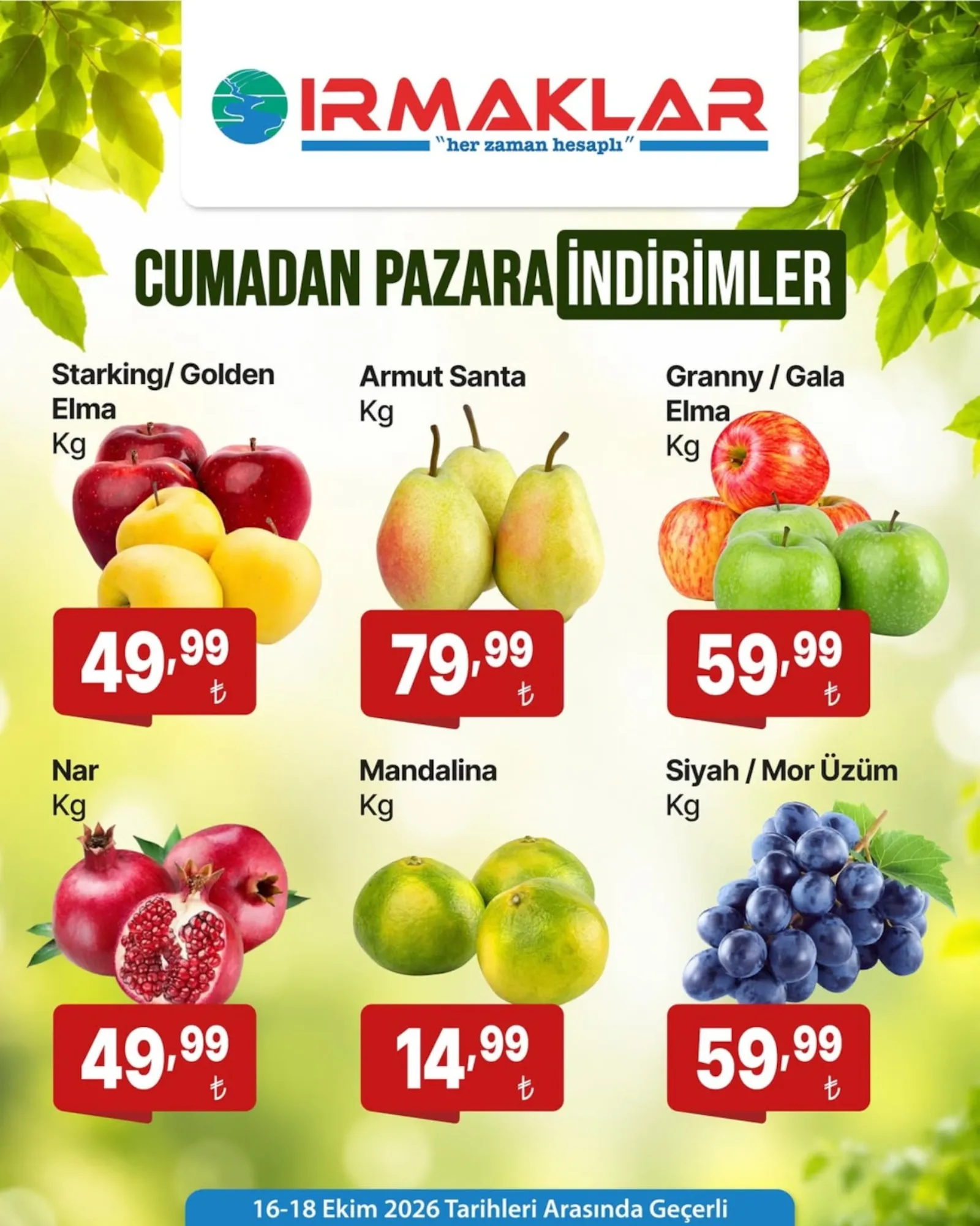 Irmaklar Market broşürü sayfa 1