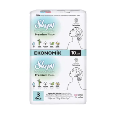 Sleepy Bio Premium Eco Hijyenik Ped Gece 10'lu