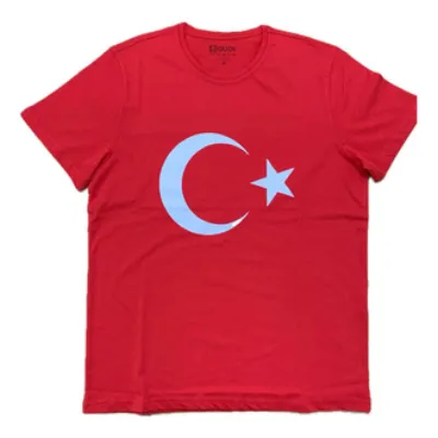 Quos Ayyıldızlı Kırmızı T-shirt M-L-XL
