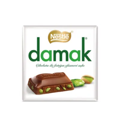 Nestle Damak Antep Fıstıklı Sütlü Kare Çikolata 60 G