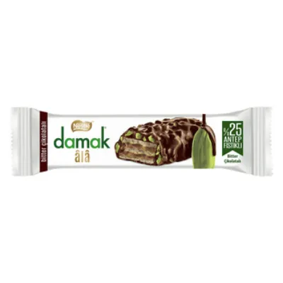 Nestle Damak Ala Bitter Çikolata Kaplı Antep Fıstıklı Gofret 30 G
