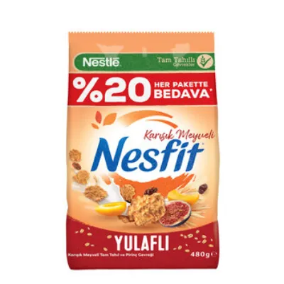 Nesfit Karışık Meyveli Gevrek 480 G %20 Promosyonlu