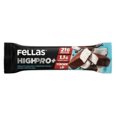 Fellas Çikolatalı Kaplamalı Hindistan Cevizli Highpro Protein Bar 50 G