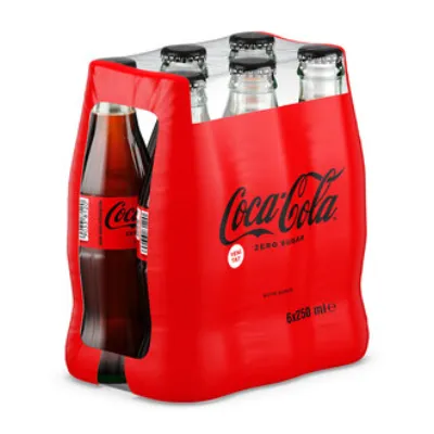 Coca-Cola Zero Sugar Cam Şişe 6x250 ML