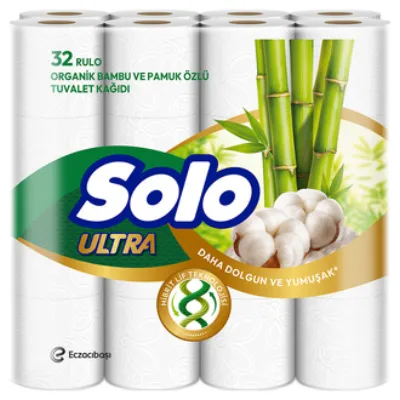 Solo Ultra Organik Bambu & Pamuk Özlü Tuvalet Kağıdı 32'li