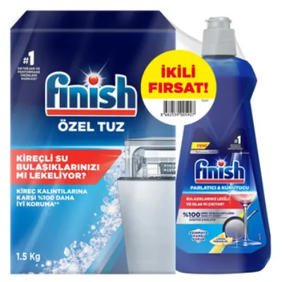 Finish Tuz 1.5 Kg + Finish Parlatıcı 400 Ml Set