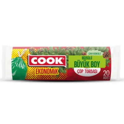 Cook Ekonomik Büyük Boy Büzgülü Çöp Torbası Çam Kokulu 20'li
