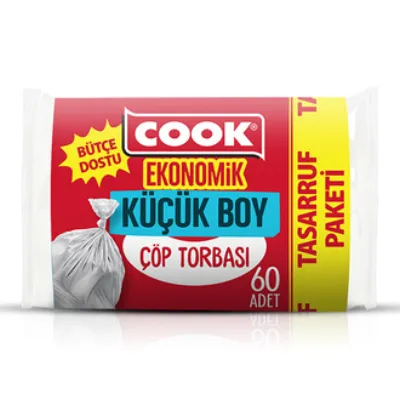 Cook Ekonomik Küçük Çöp Torbası Şeffaf 60'lı