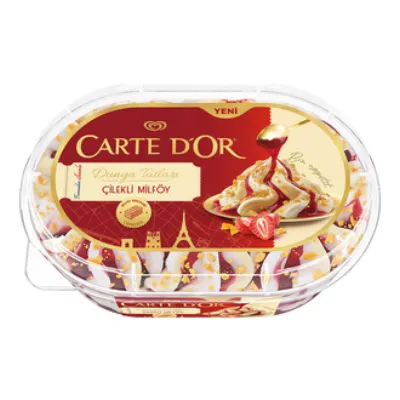 Carte d'Or Dünya Tatlıları Çilekli Milföy 800 Ml