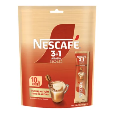 Nescafe 3ü1 Arada Gold Yumuşak Çoklu Paket 10 x 17.5 G