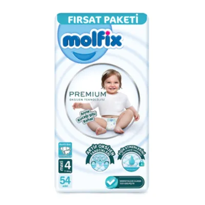 Molfix Premium Paket 4 Beden Maxi 7-14 Kg 54'lü