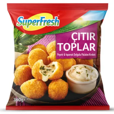 SuperFresh Peynir & Ispanak Dolgulu Çıtır Toplar 360 G