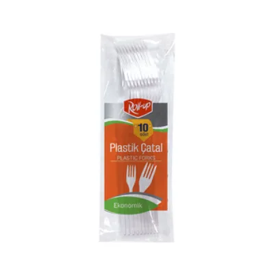 Roll-Up Plastik Şeffaf Çatal 10'lu