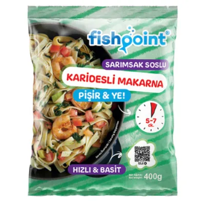 Fish Point Dondurulmuş Sarımsak Soslu Karidesli Makarna 400 G