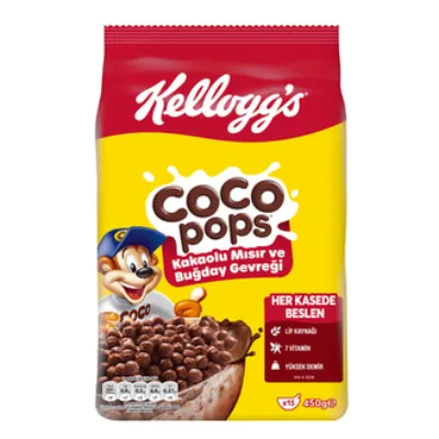 Kellogg's Coco Pops Kakaolu Mısır ve Buğday Gevreği 450 G