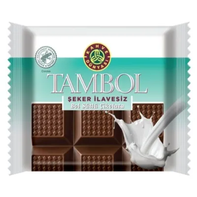 Kahve Dünyası Tambol Şeker İlavsiz Bol Sütlü Çikolata 77 G