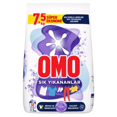 Omo Sık Yıkananlar Beyazlar ve Renkliler Toz Deterjanı 7,5 Kg