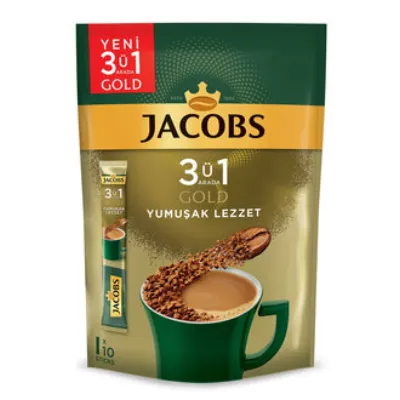 Jacobs Gold 3'ü 1 Arada Yumuşak Lezzet Paket 10 x 18 G