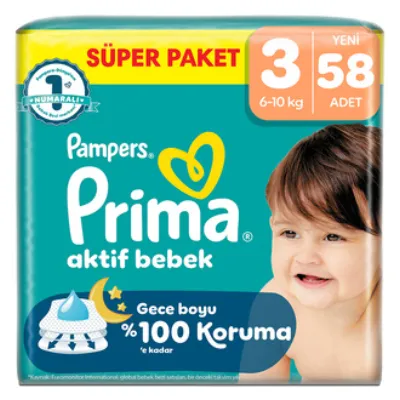Prima Aktif Bebek Süper Paket 3 Beden 58'li