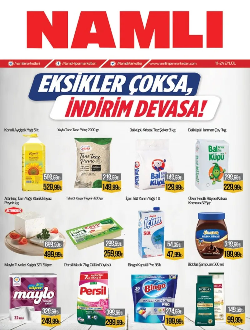 Namlı Hipermarketleri broşürü sayfa 1