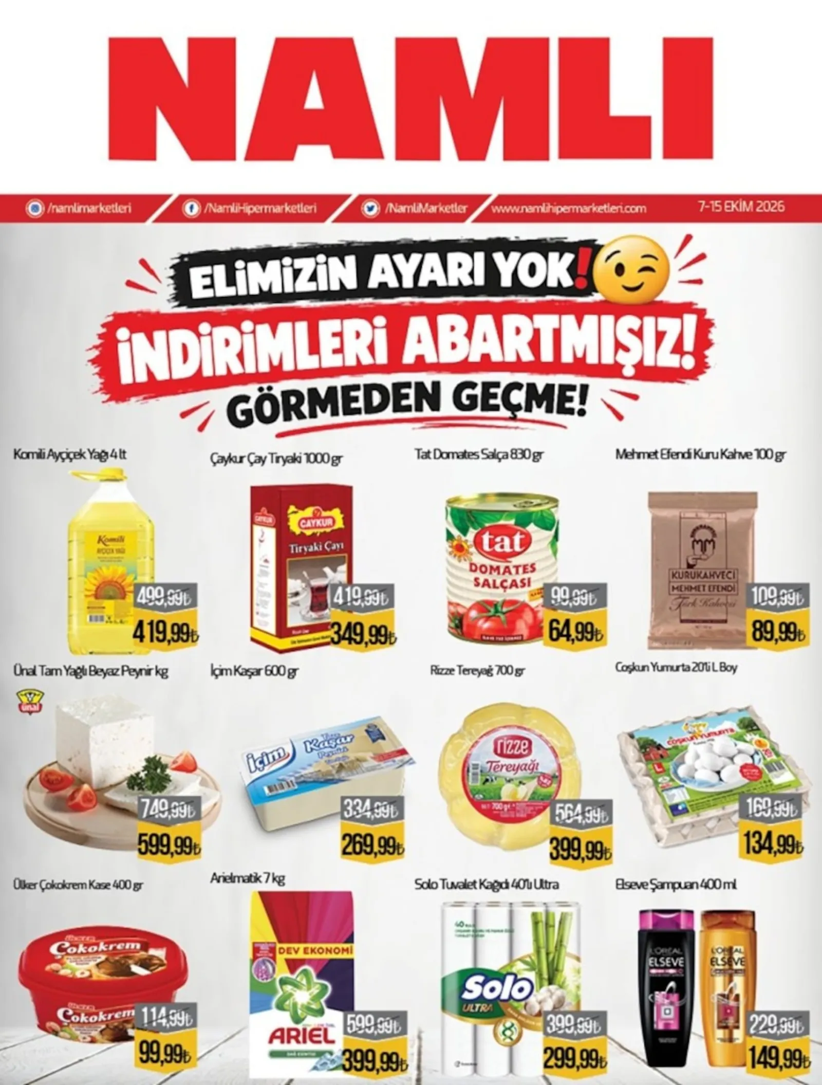 Namlı Hipermarketleri broşürü sayfa 1