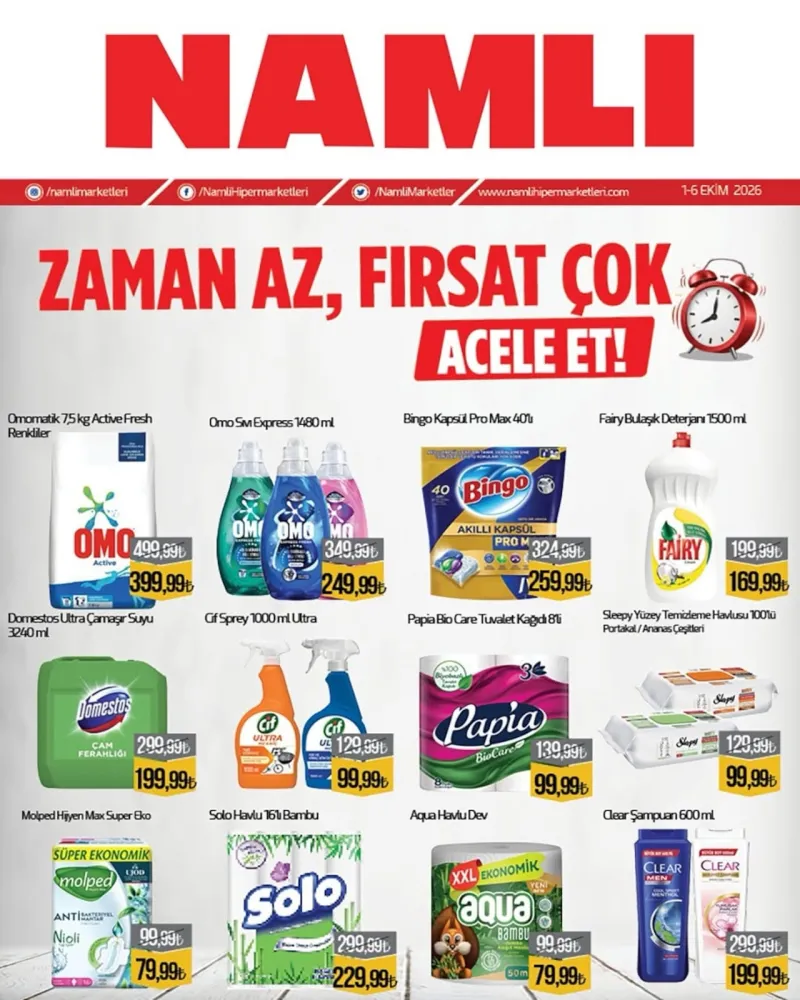 Namlı Hipermarketleri broşürü sayfa 1