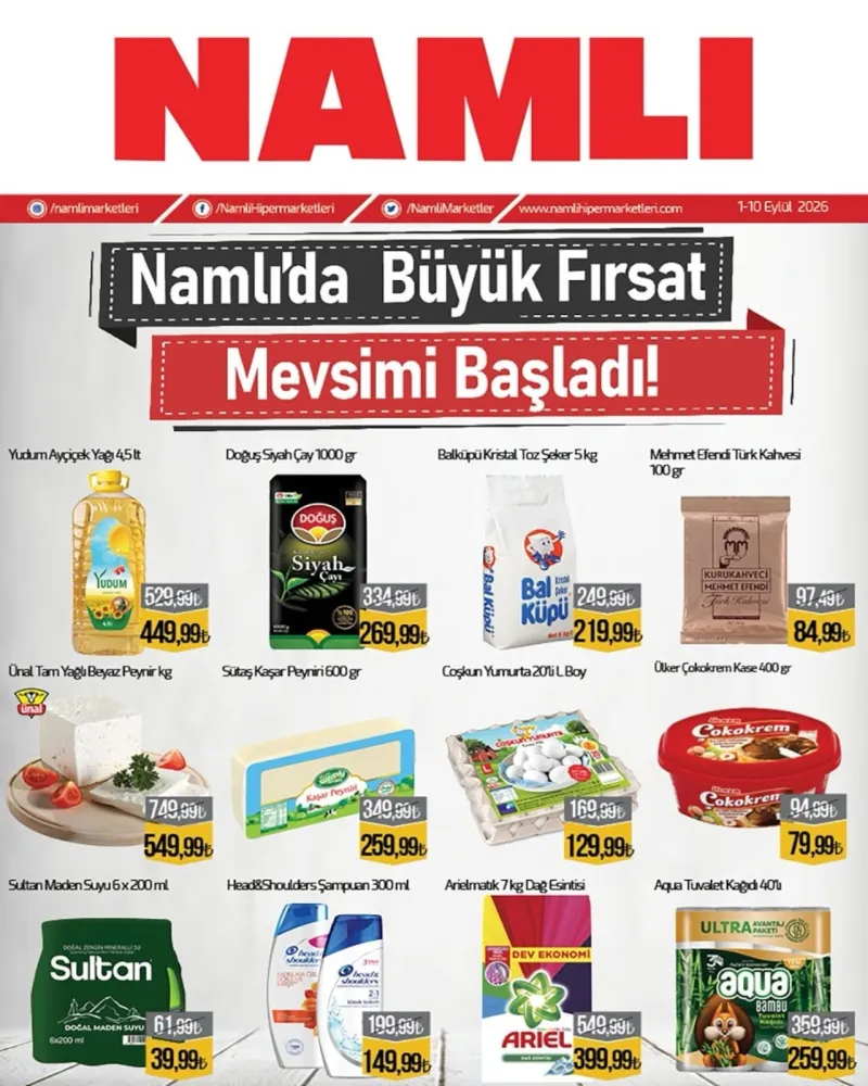 Namlı Hipermarketleri broşürü sayfa 1
