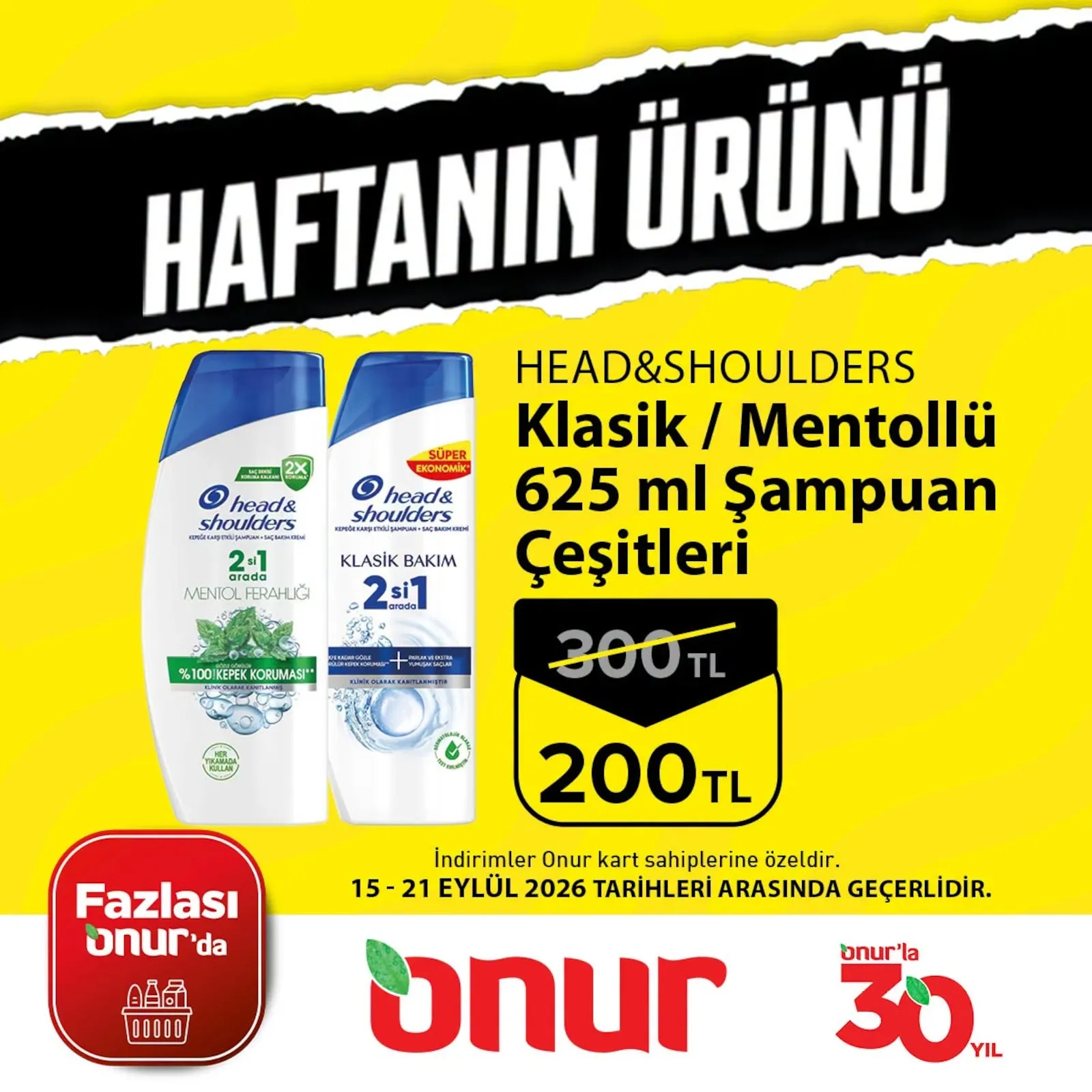 Onur Market broşürü sayfa 1