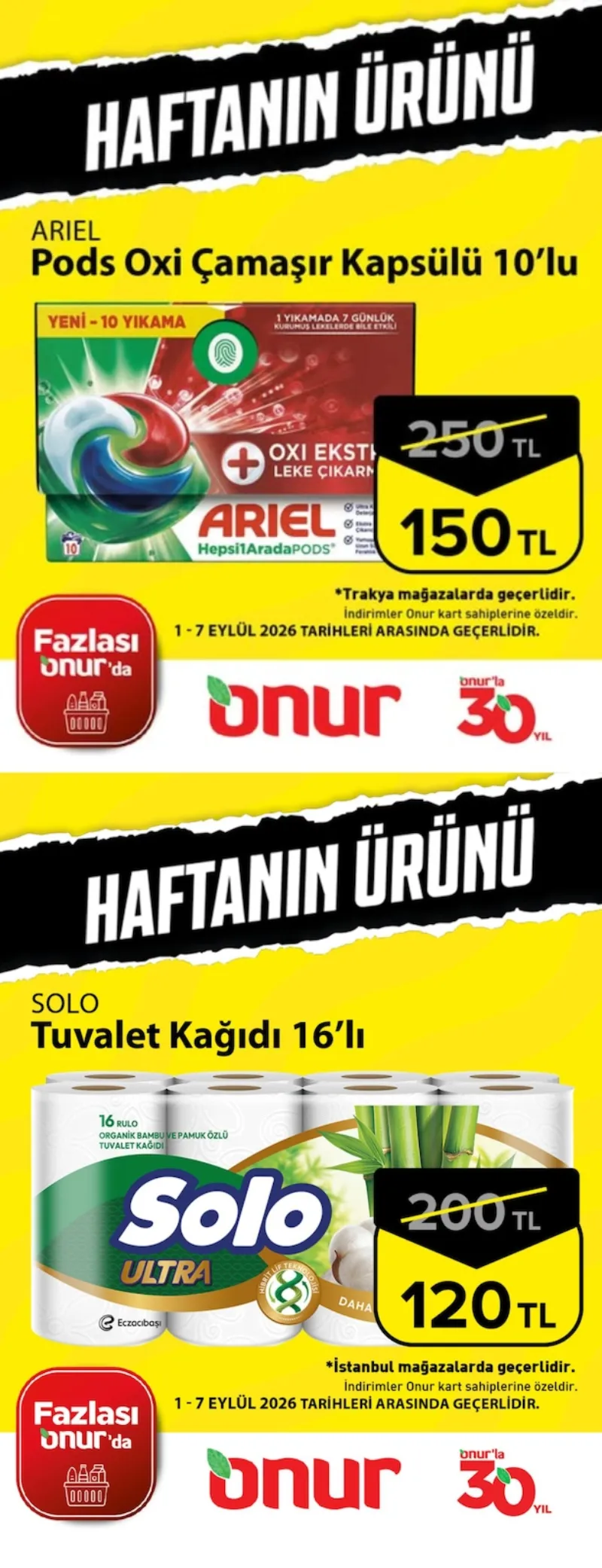 Onur Market broşürü