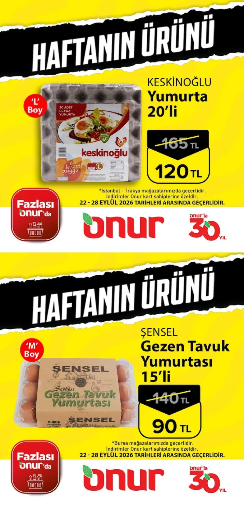 Onur Market broşürü sayfa 1