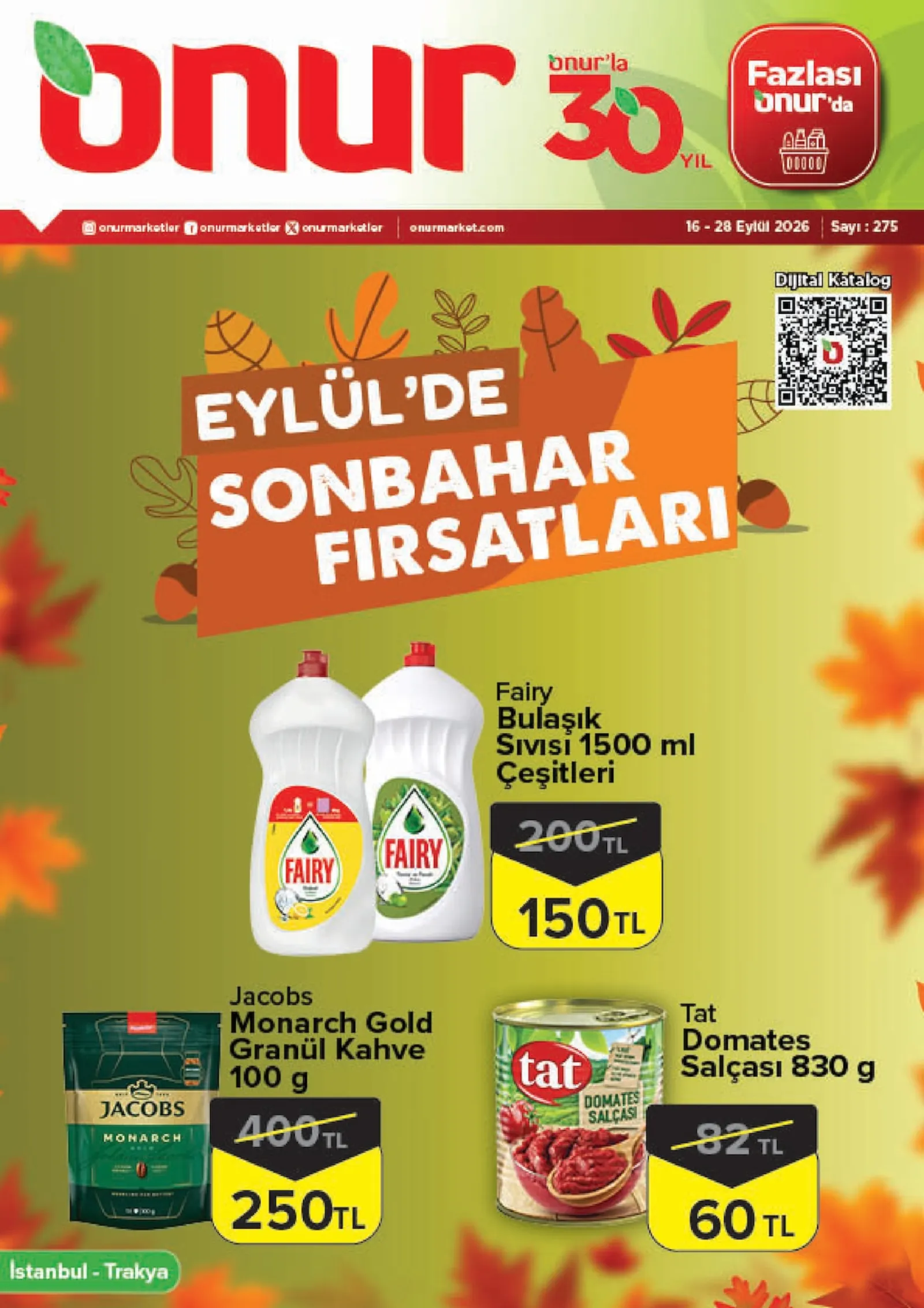 Onur Market broşürü sayfa 1