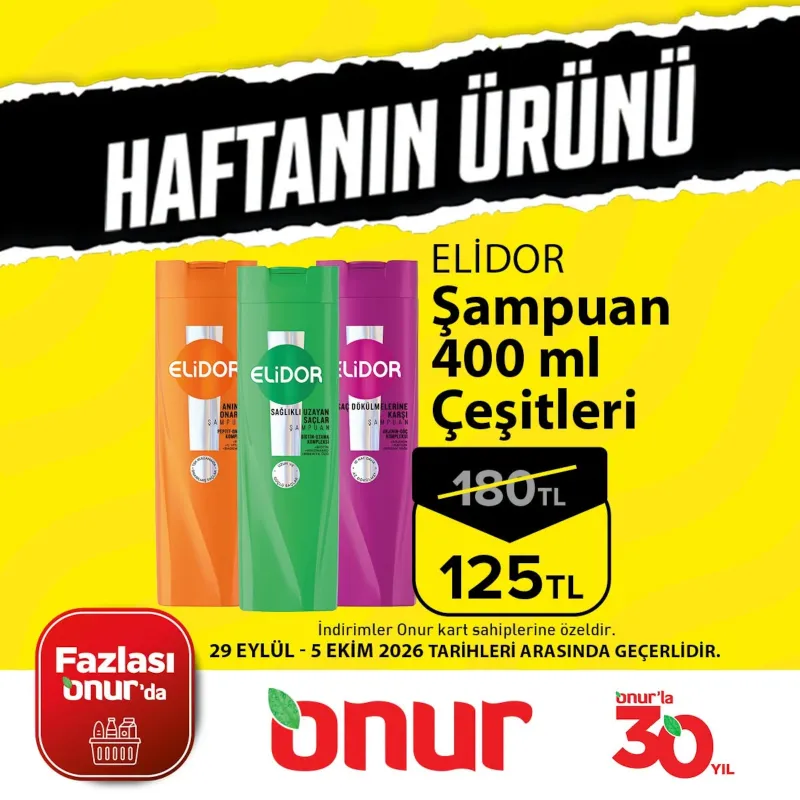Onur Market broşürü sayfa 1