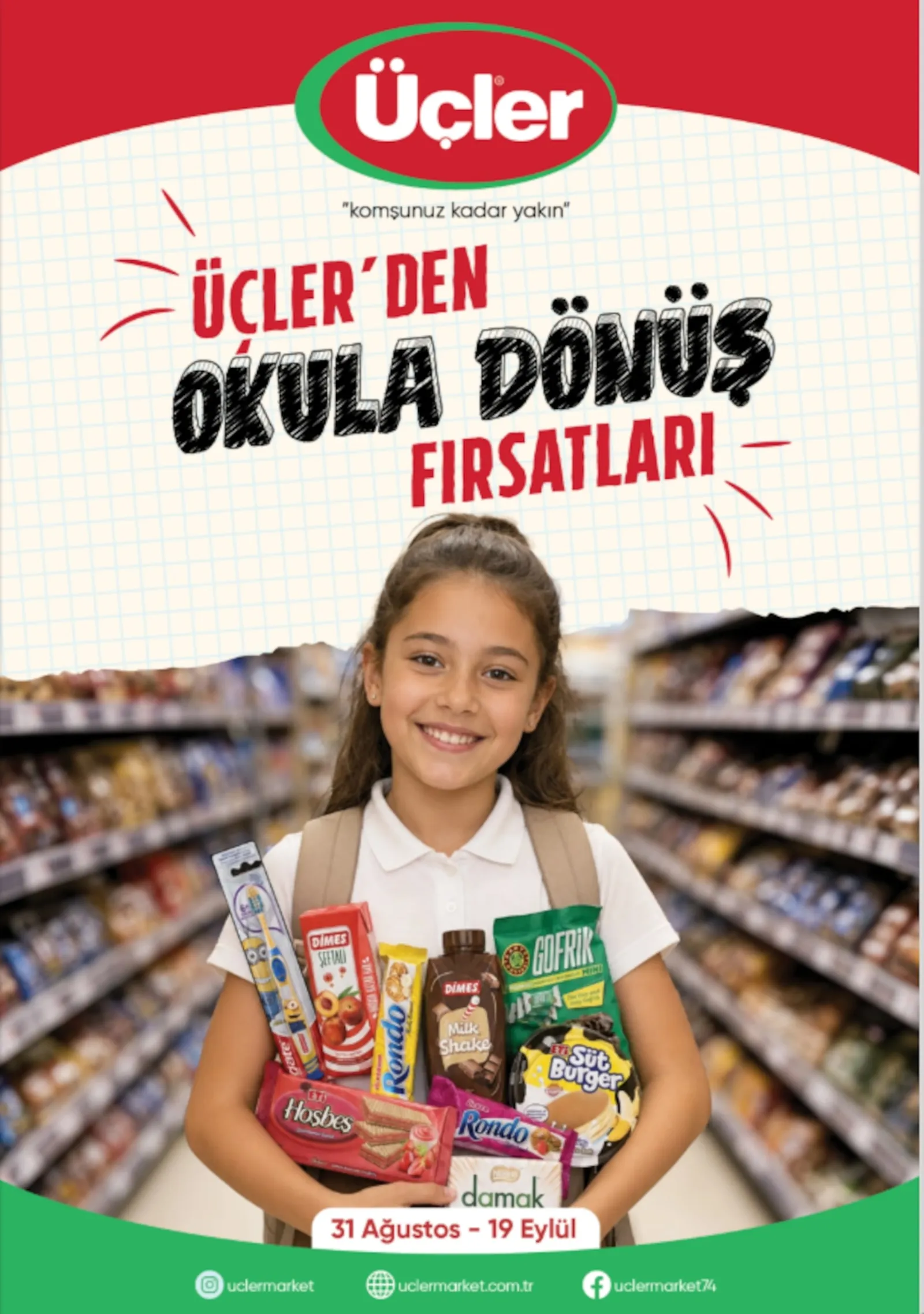 Üçler Market broşürü sayfa 1
