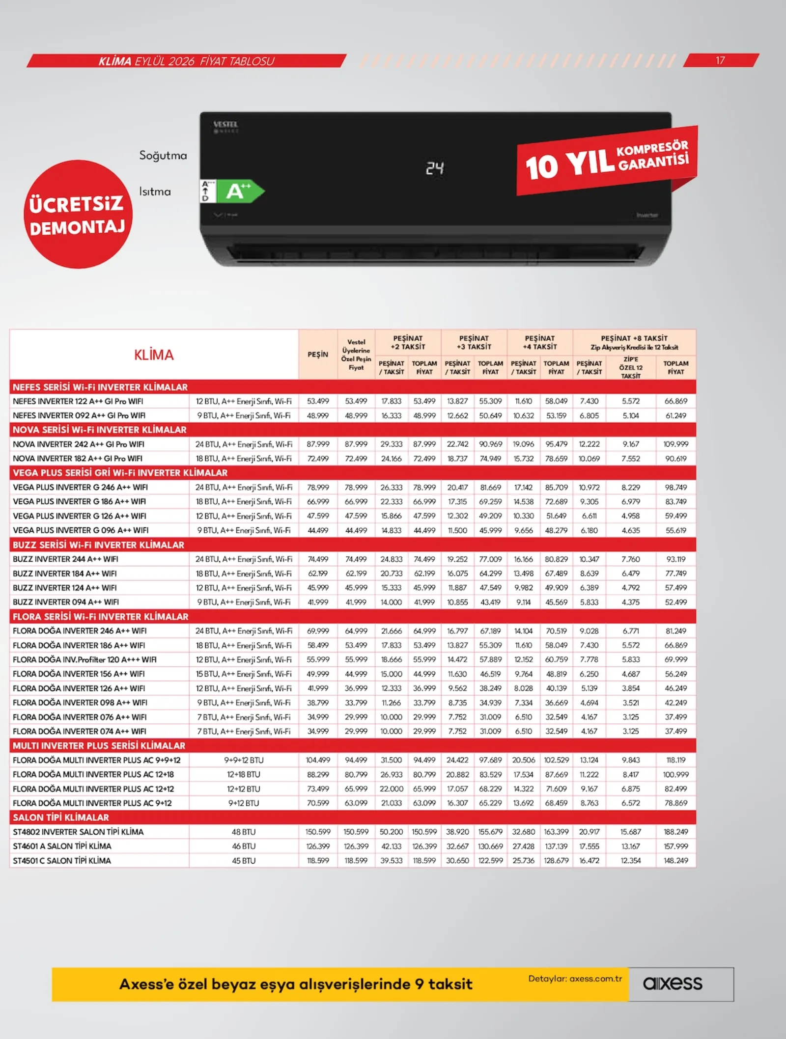 Vestel broşürü sayfa 17