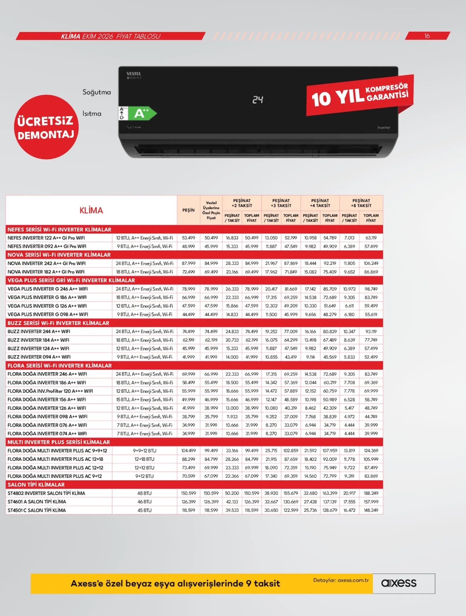 Vestel broşürü sayfa 16